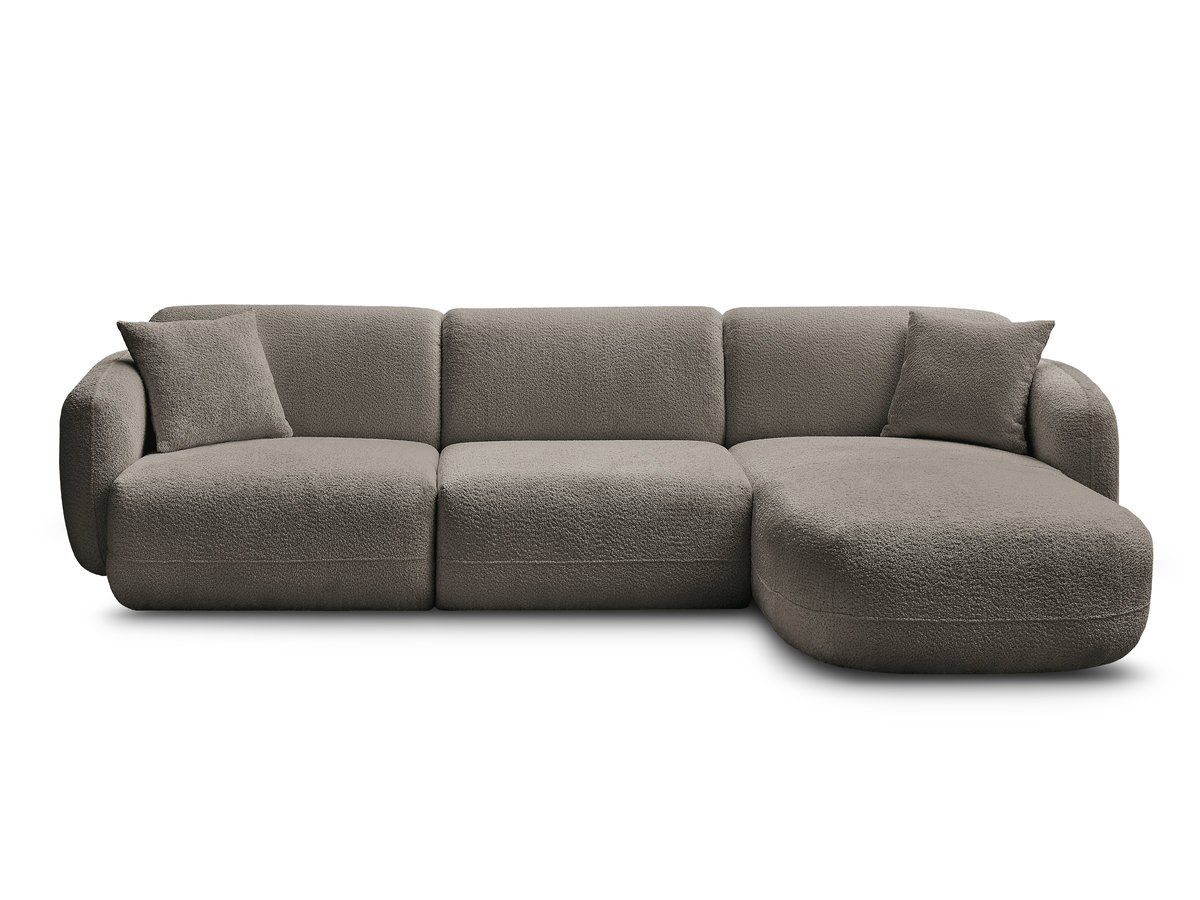 Canapé d'angle fixe modulable ANDA tissu chenille