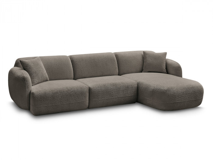 Canapé d'angle fixe modulable ANDA tissu chenille
