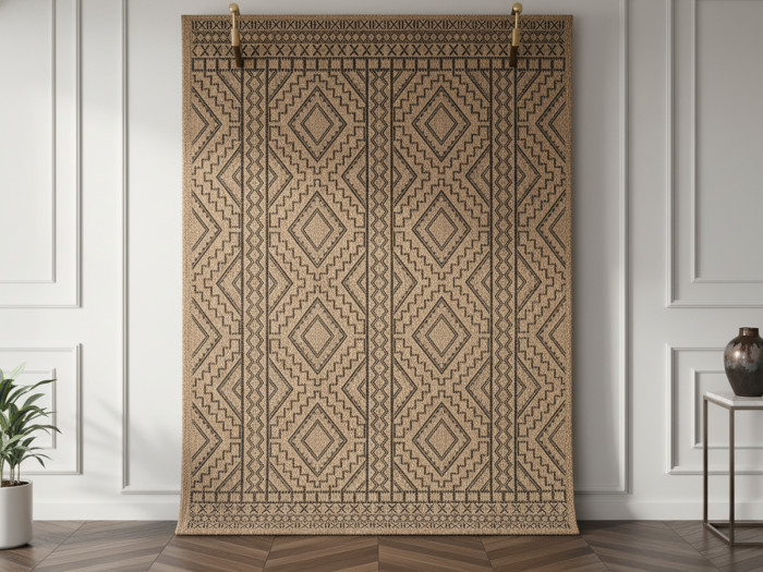 Tapis poils ras NAHE aspect jute