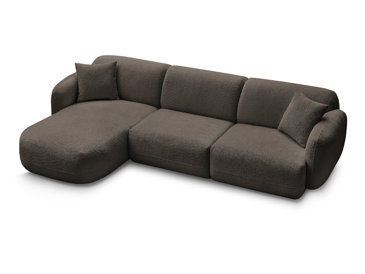 Canapé d'angle fixe modulable ANDA tissu chenille