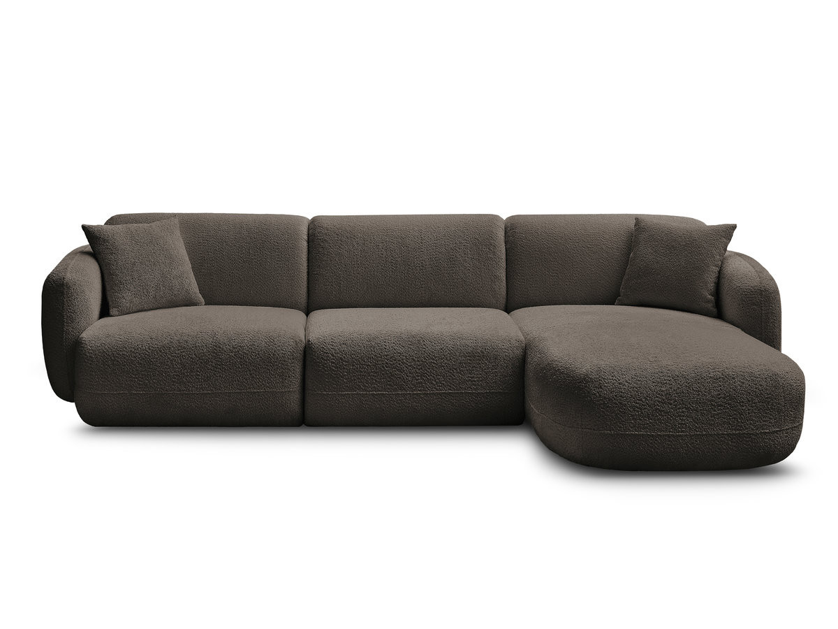 Canapé d'angle fixe modulable ANDA tissu chenille