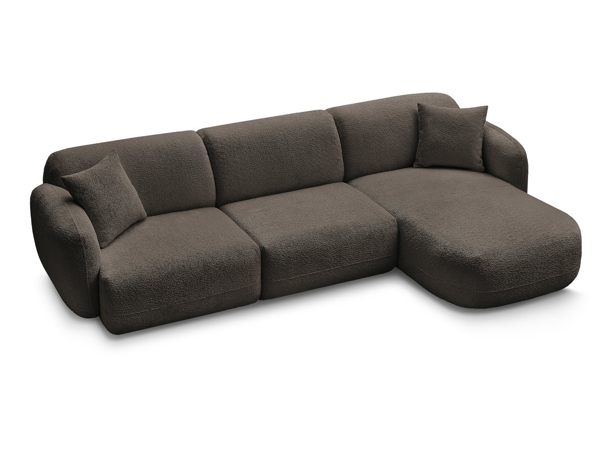 Canapé d'angle fixe modulable ANDA tissu chenille
