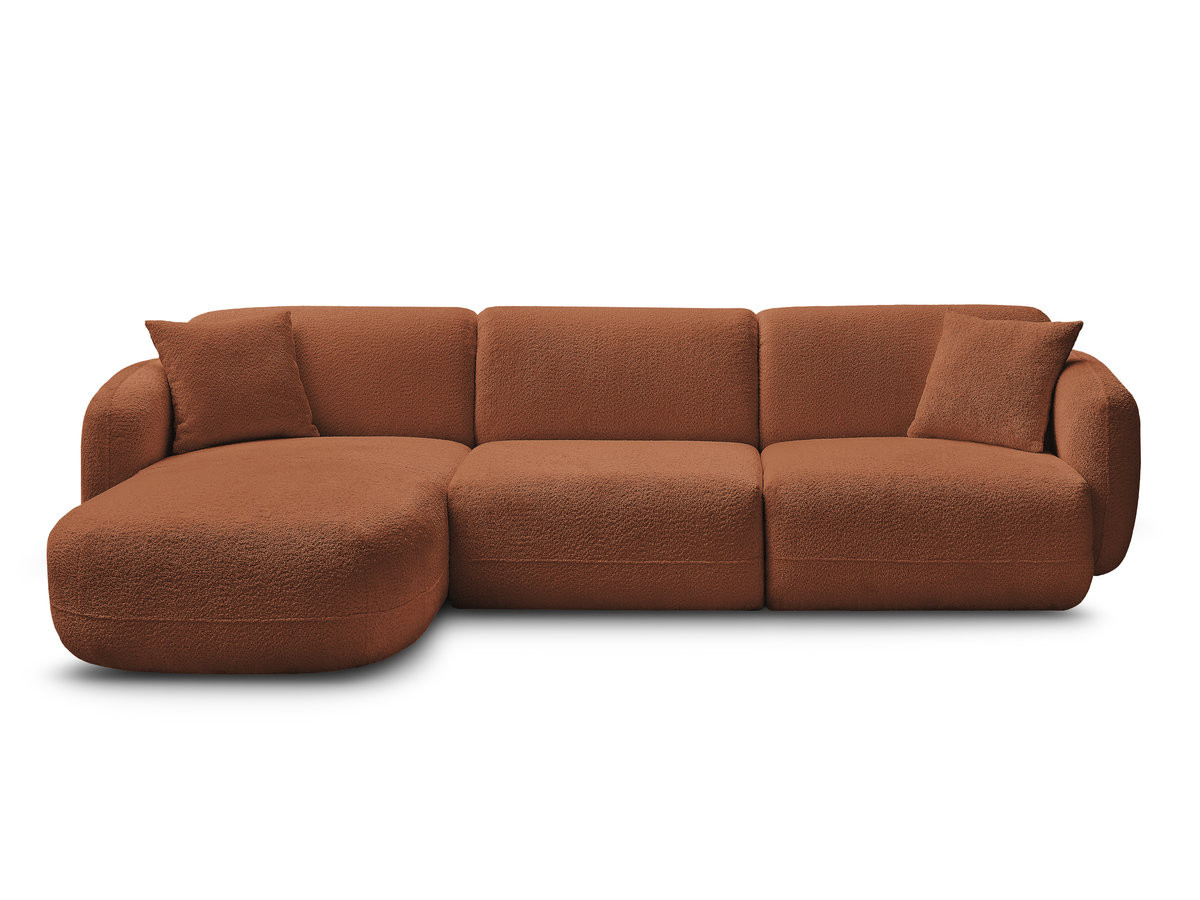Canapé d'angle fixe modulable ANDA tissu chenille