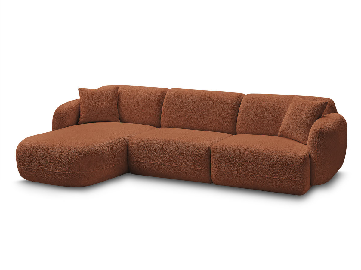 Canapé d'angle fixe modulable ANDA tissu chenille