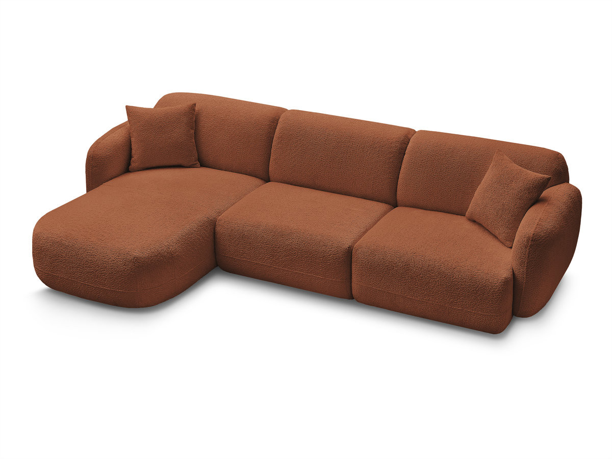 Canapé d'angle fixe modulable ANDA tissu chenille