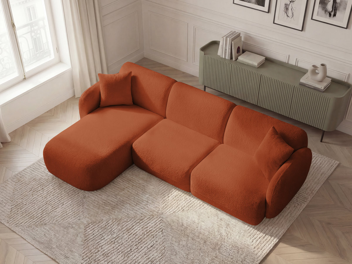 Canapé d'angle modulable ANDA chenille orange — vue 5