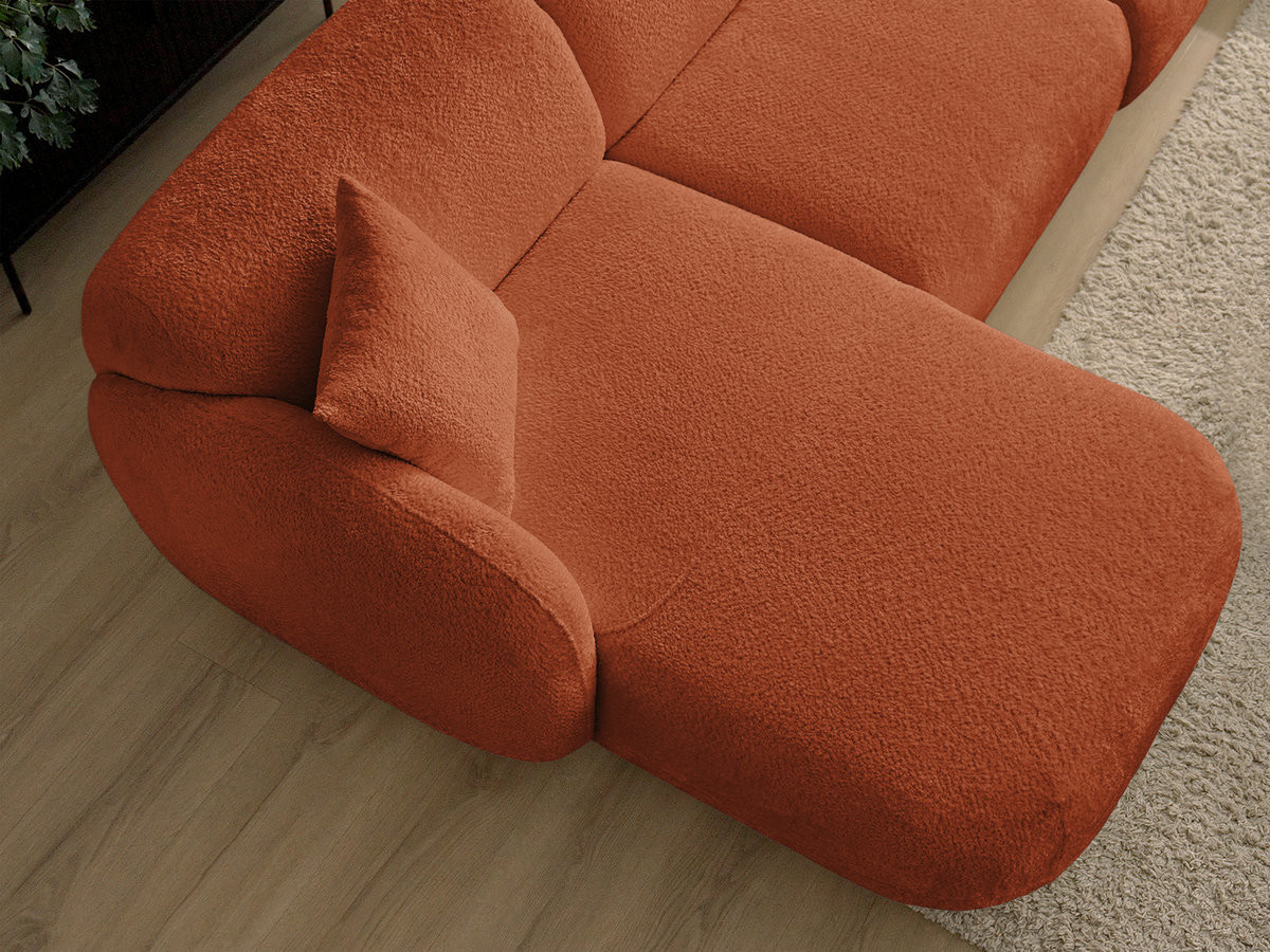 Canapé d'angle fixe modulable ANDA tissu chenille