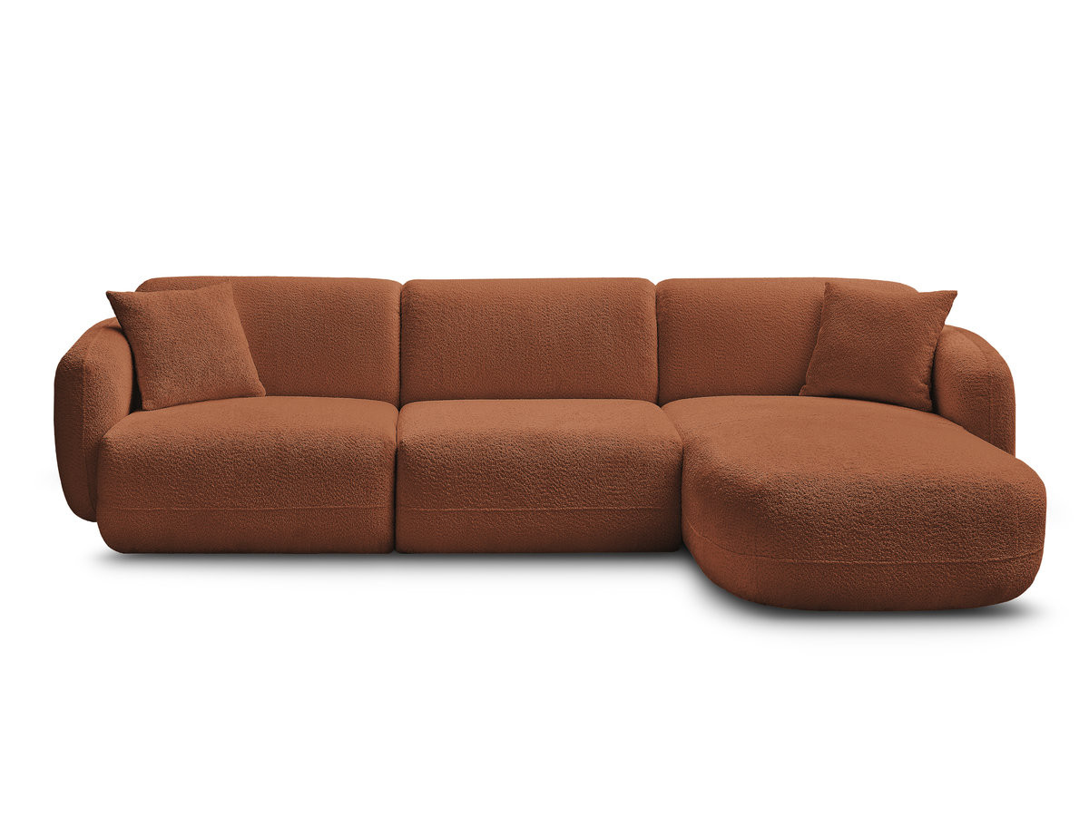 Canapé d'angle fixe modulable ANDA tissu chenille
