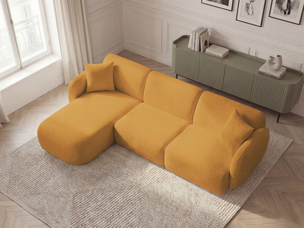 Canapé d'angle modulable ANDA chenille jaune — vue 5