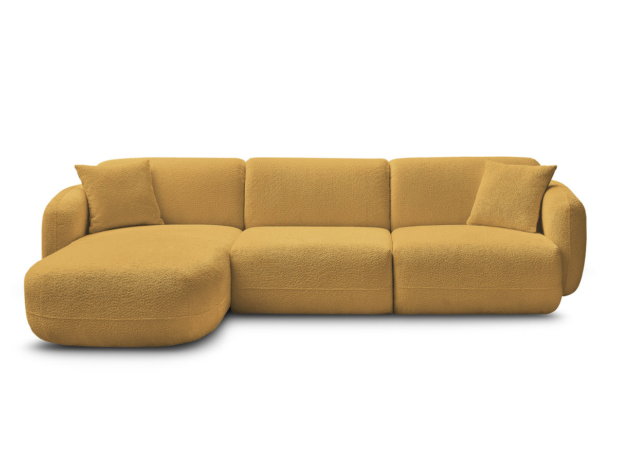Canapé d'angle fixe modulable ANDA tissu chenille