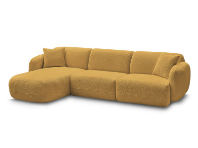 Canapé d'angle fixe modulable ANDA tissu chenille