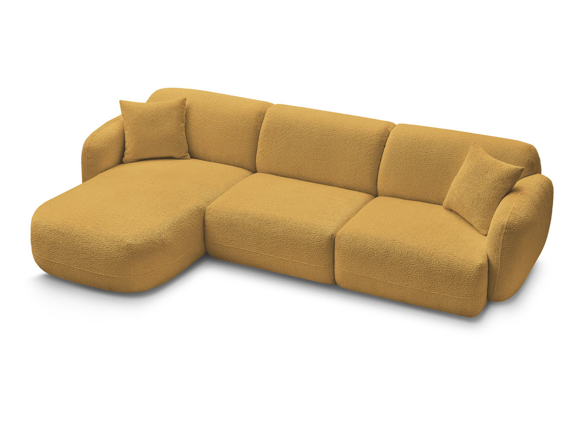 Canapé d'angle fixe modulable ANDA tissu chenille