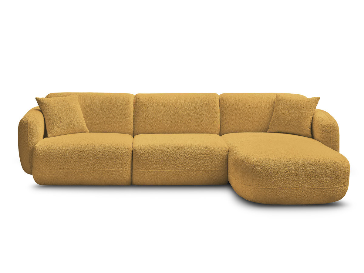 Canapé d'angle fixe modulable ANDA tissu chenille