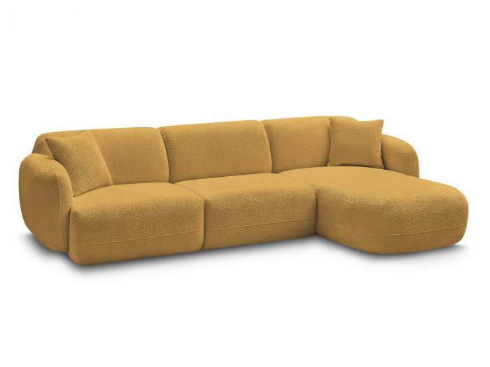 Canapé d'angle fixe modulable ANDA tissu chenille