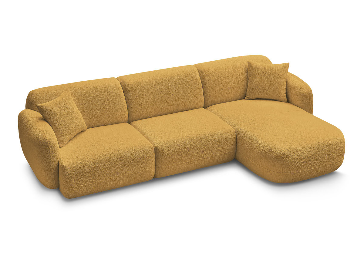 Canapé d'angle fixe modulable ANDA tissu chenille