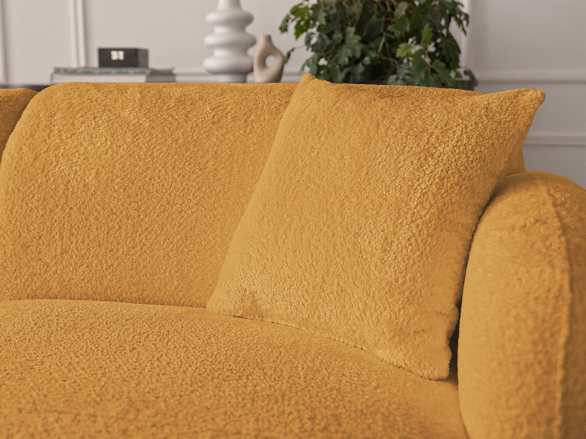 Canapé d'angle fixe modulable ANDA tissu chenille