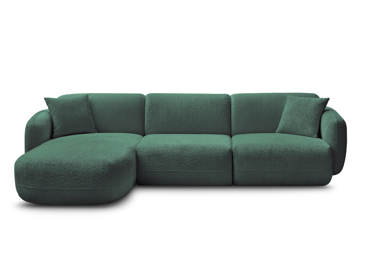 Canapé d'angle fixe modulable ANDA tissu chenille