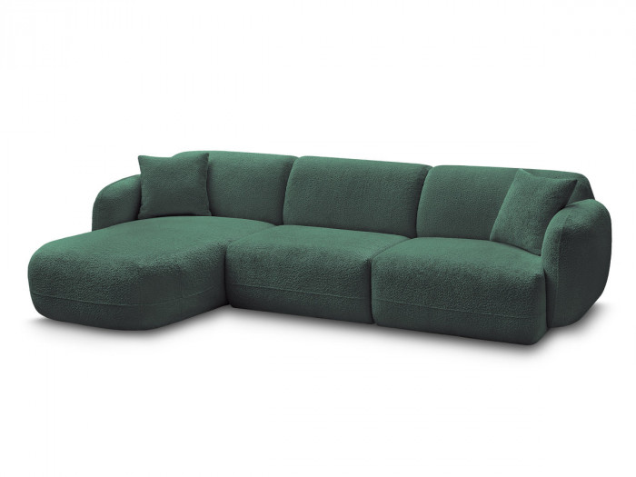 Canapé d'angle fixe modulable ANDA tissu chenille