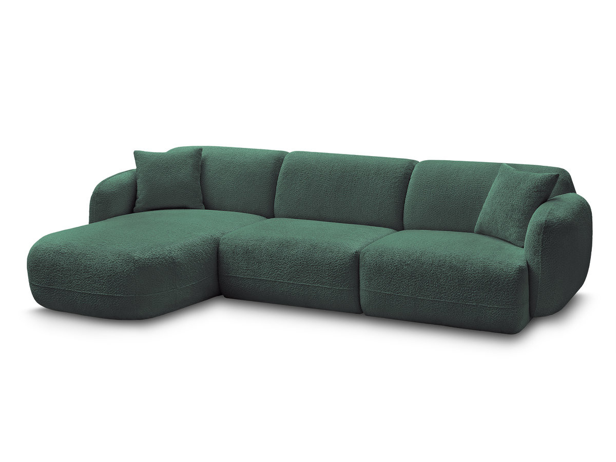 Canapé d'angle fixe modulable ANDA tissu chenille