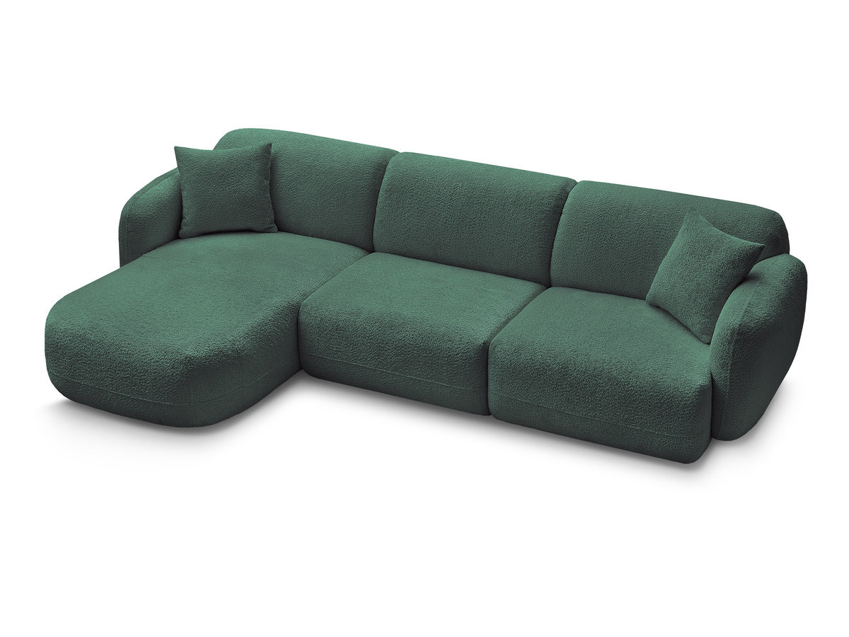 Canapé d'angle fixe modulable ANDA tissu chenille