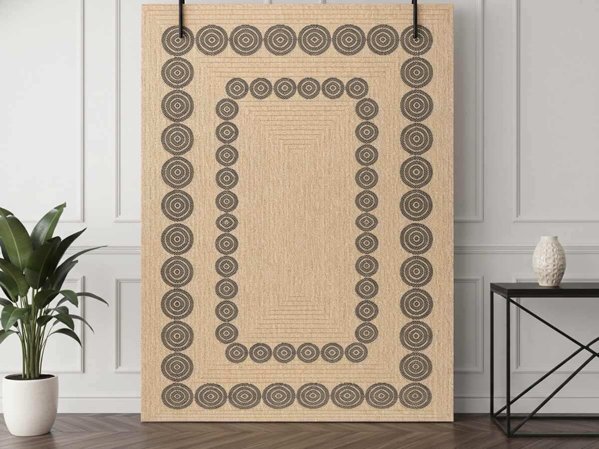 Tapis poils ras NAMA aspect jute