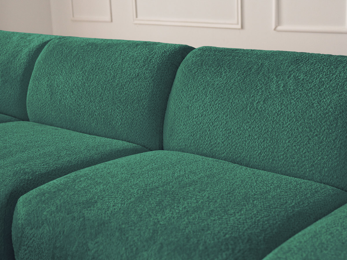 Canapé d'angle fixe modulable ANDA tissu chenille