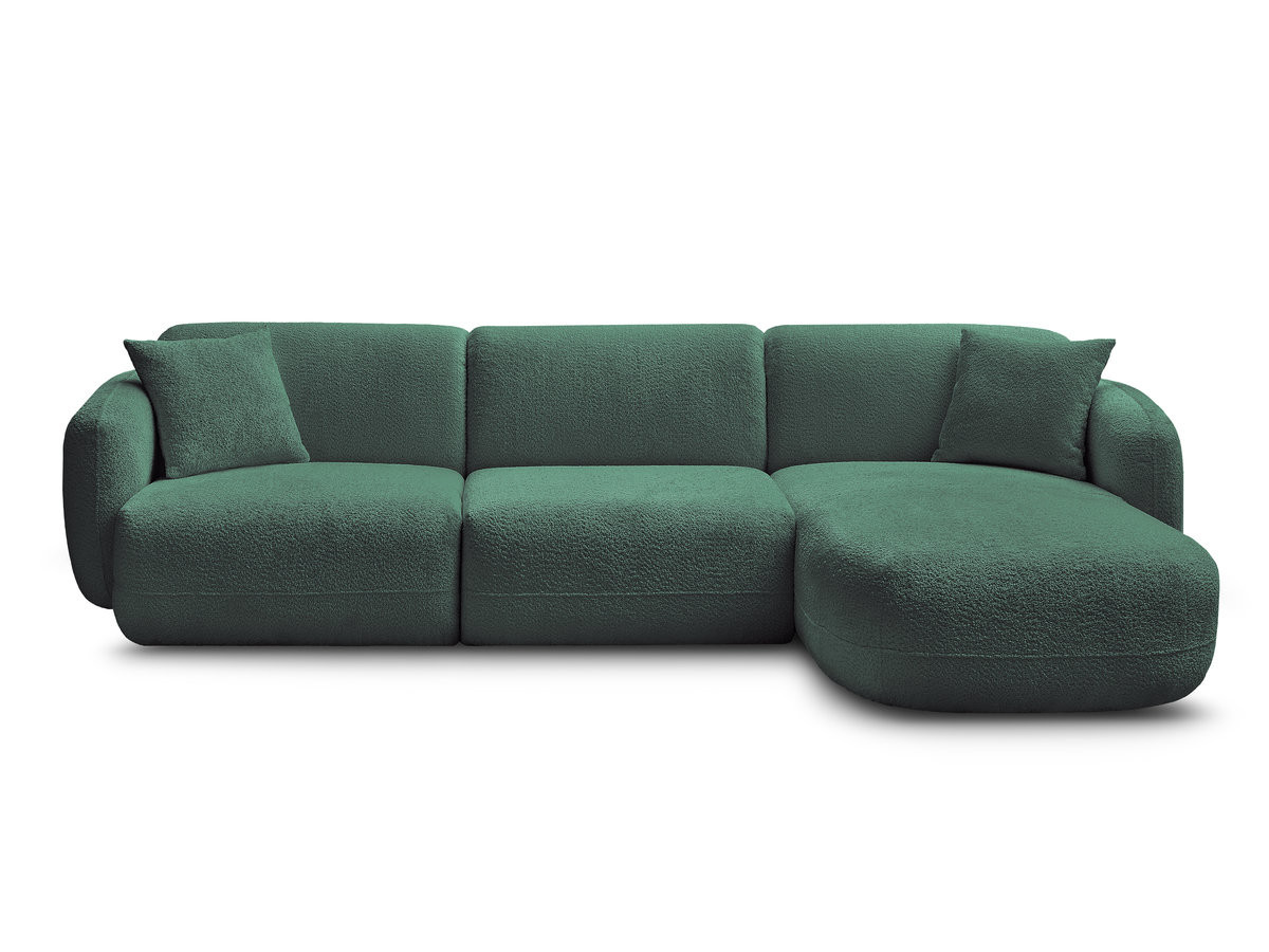 Canapé d'angle fixe modulable ANDA tissu chenille