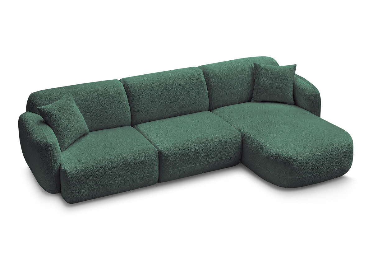 Canapé d'angle fixe modulable ANDA tissu chenille