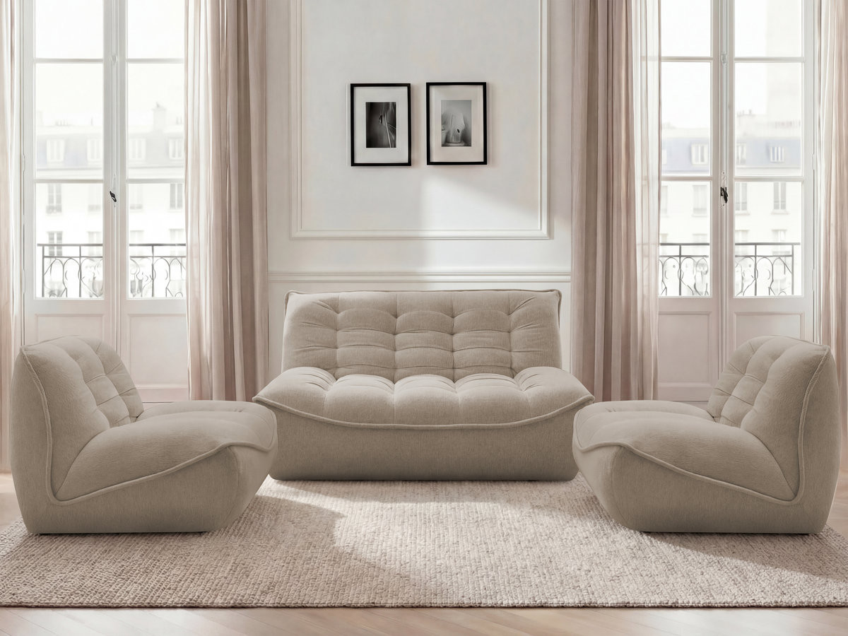 Canapé droit modulable SERENA chiné taupe — vue 5