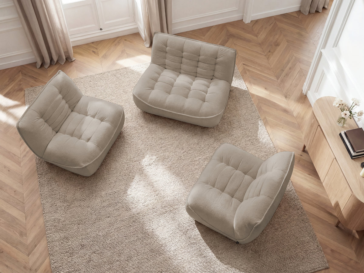 Sofa modułowa nierozkładany SERENA z 2 modułami 1-osobowymi i 1 Moduł 2-osobowymi tkanina melanżowa