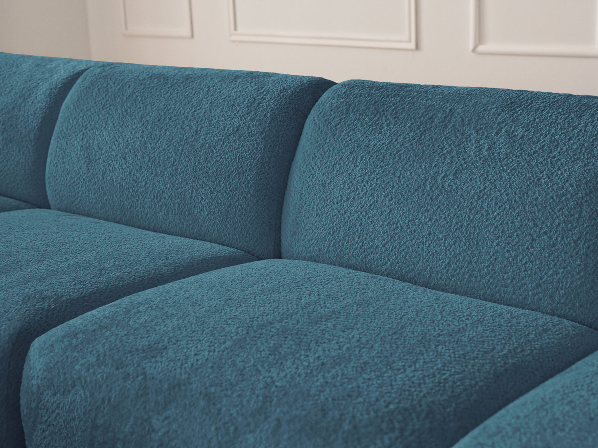 Canapé d'angle fixe modulable ANDA tissu chenille