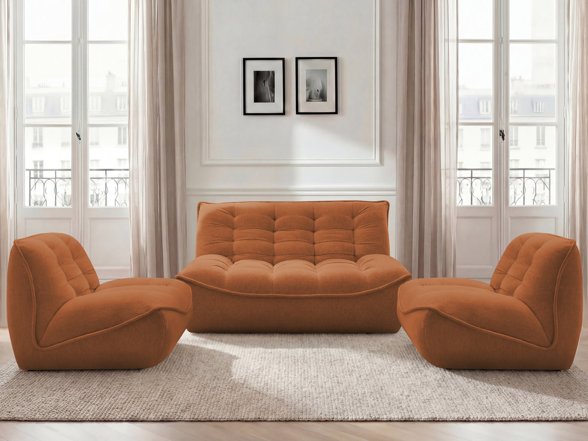 Canapé droit modulable SERENA chiné orange — vue 5