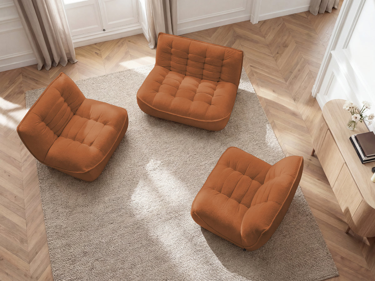 Canapé droit modulable SERENA chiné orange — vue 6