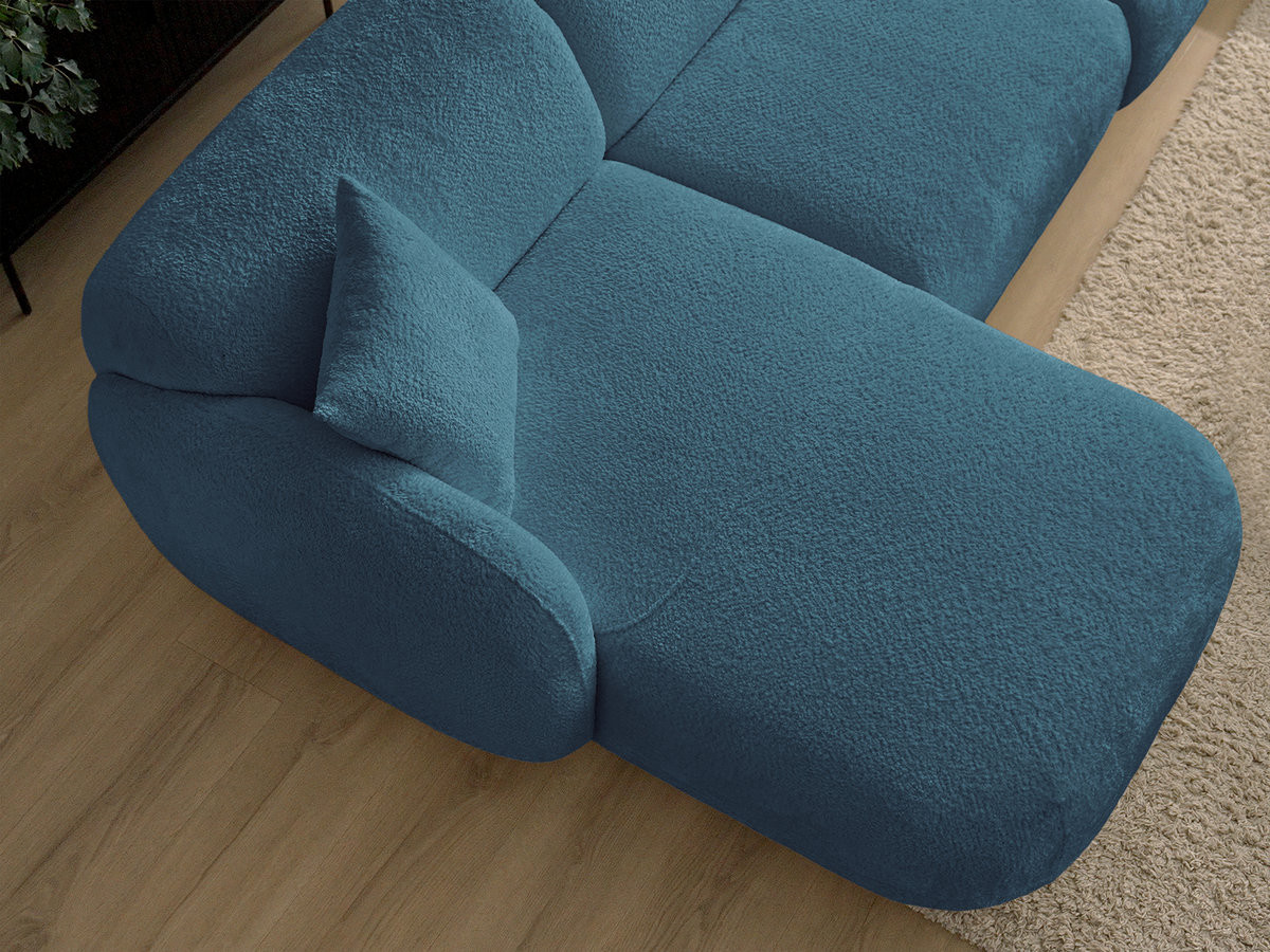 Canapé d'angle modulable ANDA chenille bleu clair — vue 6