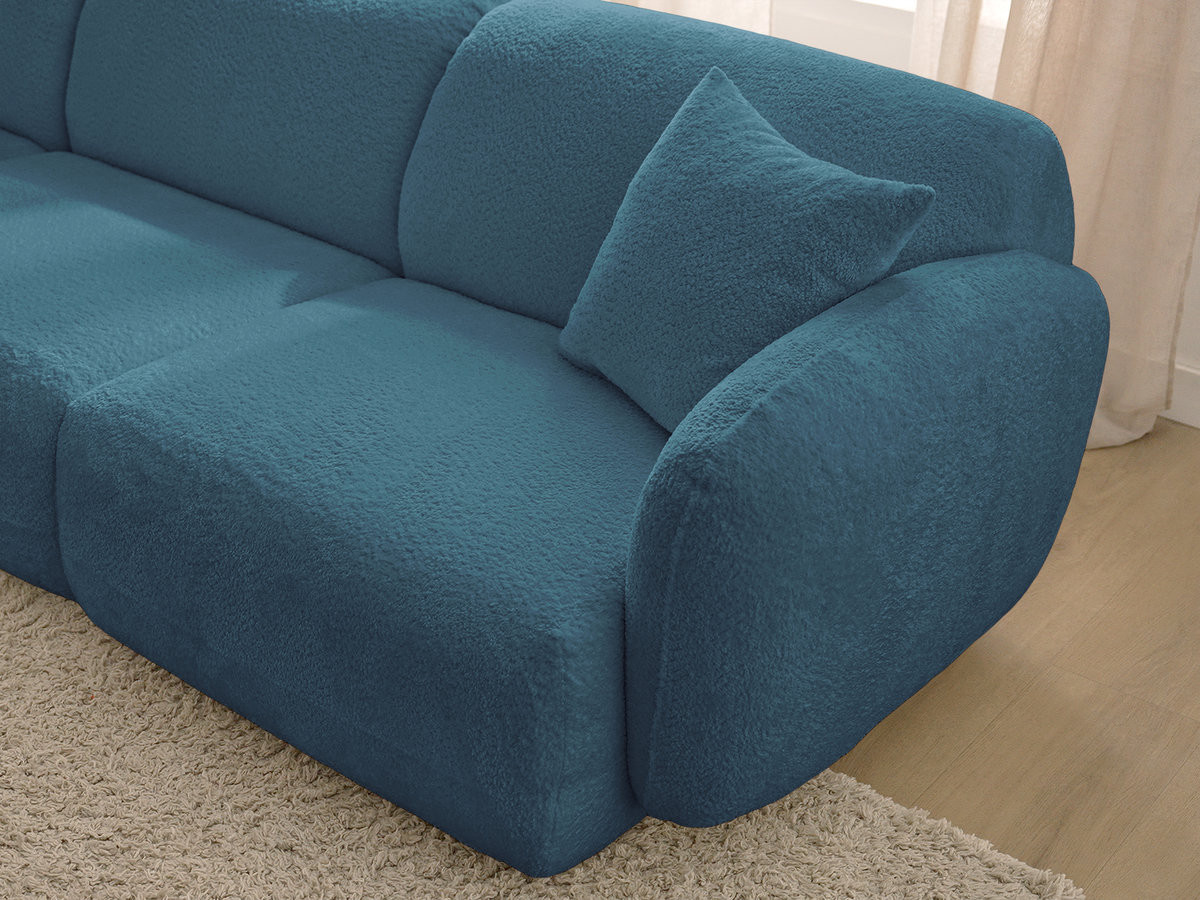 Canapé d'angle fixe modulable ANDA tissu chenille