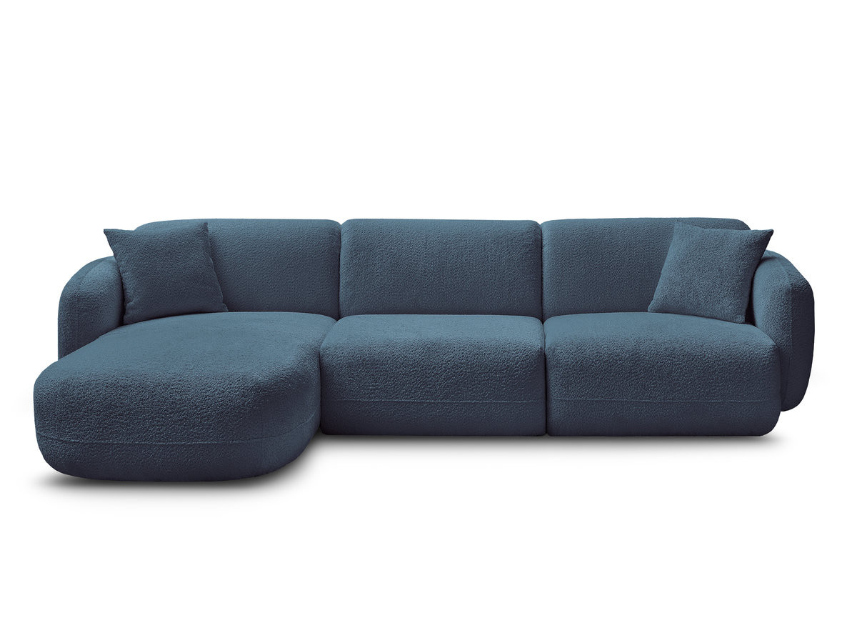 Canapé d'angle fixe modulable ANDA tissu chenille