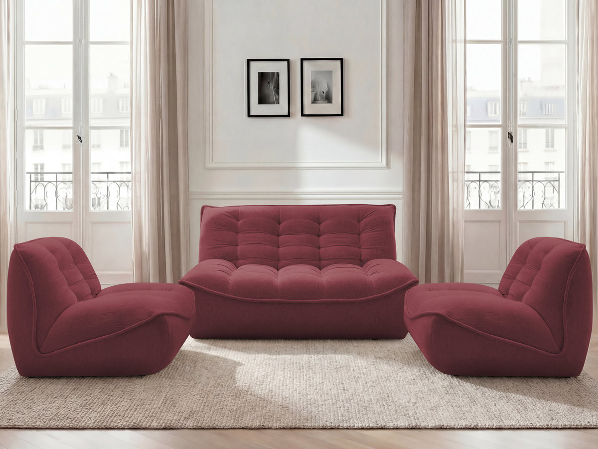 Canapé droit modulable SERENA chiné rouge — vue 5