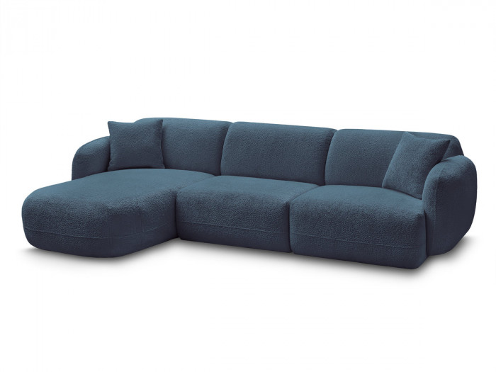 Canapé d'angle fixe modulable ANDA tissu chenille