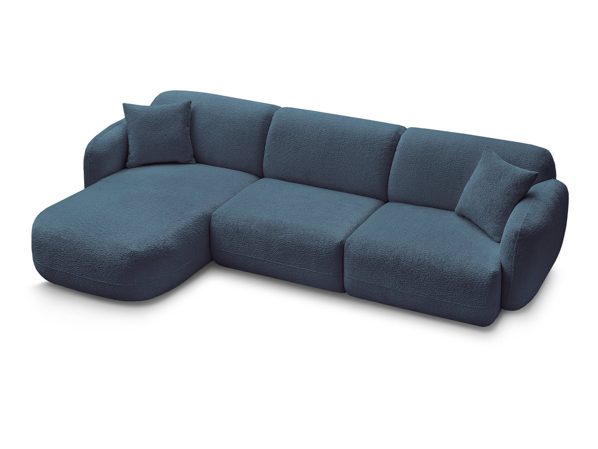 Canapé d'angle fixe modulable ANDA tissu chenille