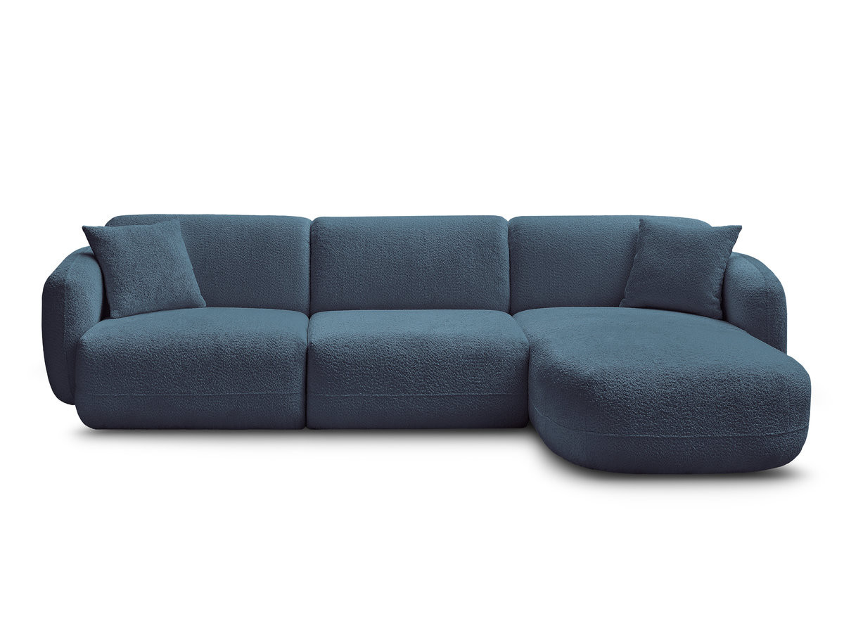 Canapé d'angle fixe modulable ANDA tissu chenille