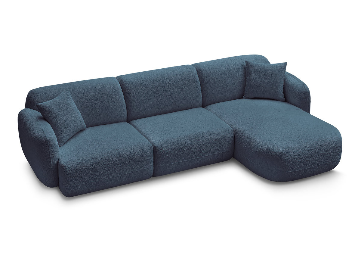 Canapé d'angle fixe modulable ANDA tissu chenille