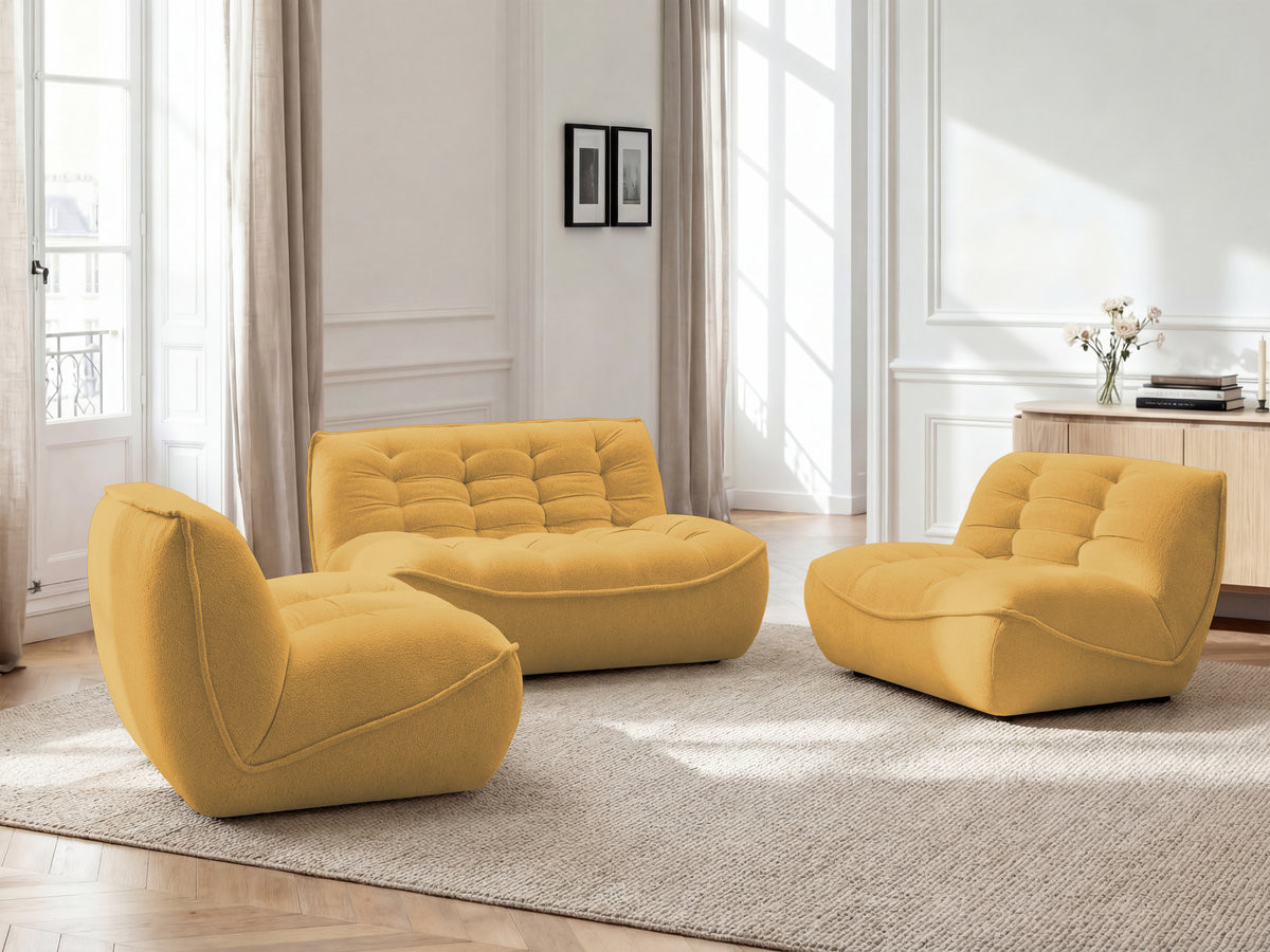 Canapé droit modulable SERENA chiné jaune