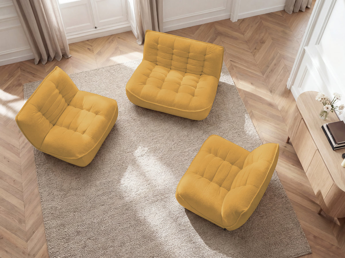 Canapé droit modulable SERENA chiné jaune — vue 6