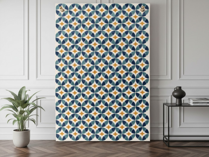 Tapis poils ras ISAURE motif abstrait