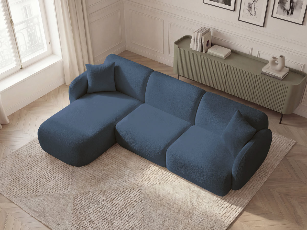 Canapé d'angle modulable ANDA chenille bleu foncé — vue 5