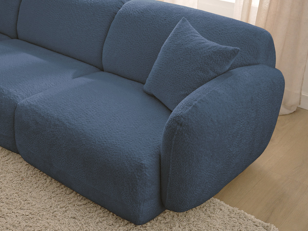 Canapé d'angle fixe modulable ANDA tissu chenille