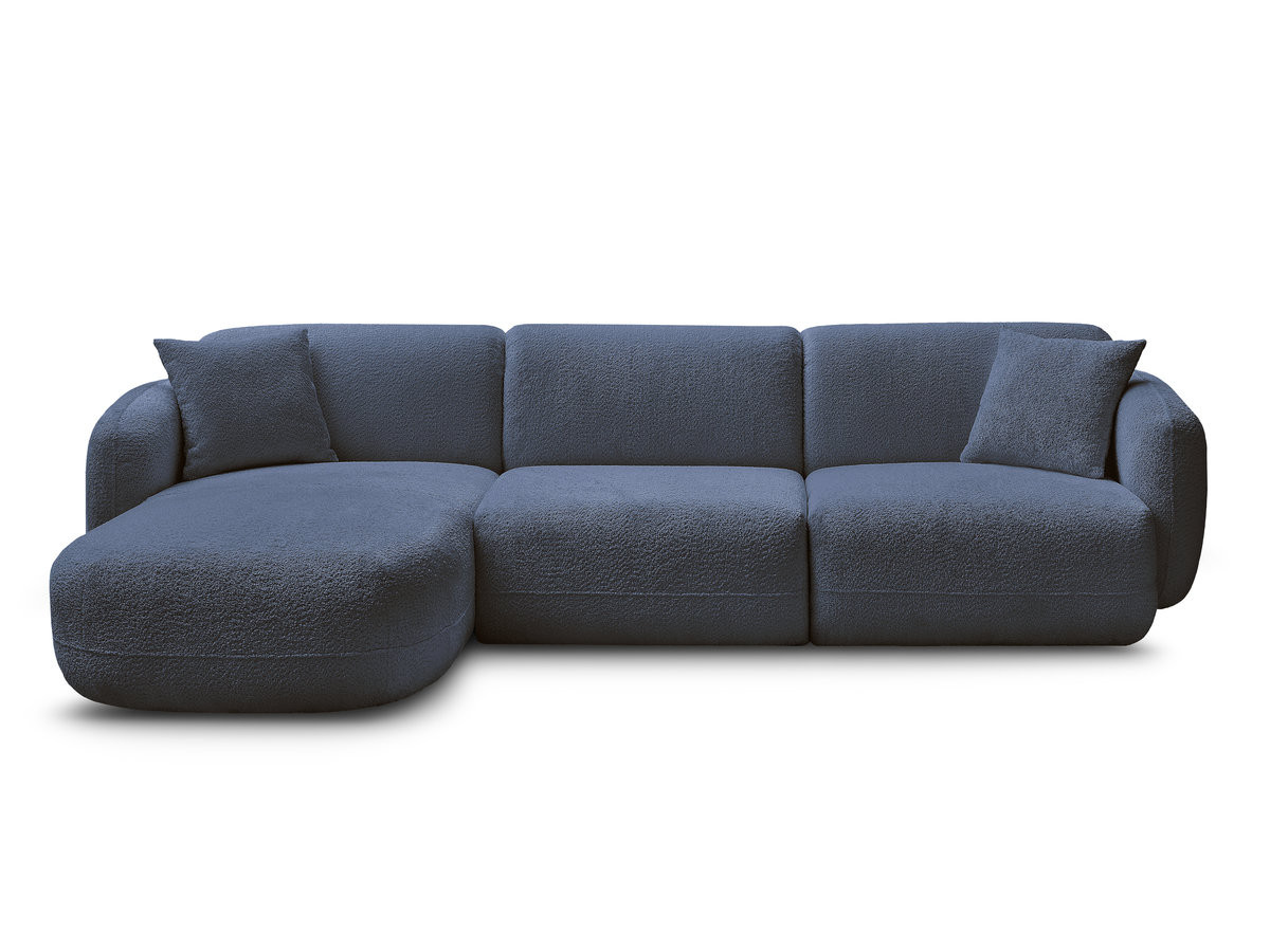 Canapé d'angle fixe modulable ANDA tissu chenille