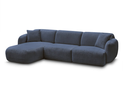 Canapé d'angle fixe modulable ANDA tissu chenille