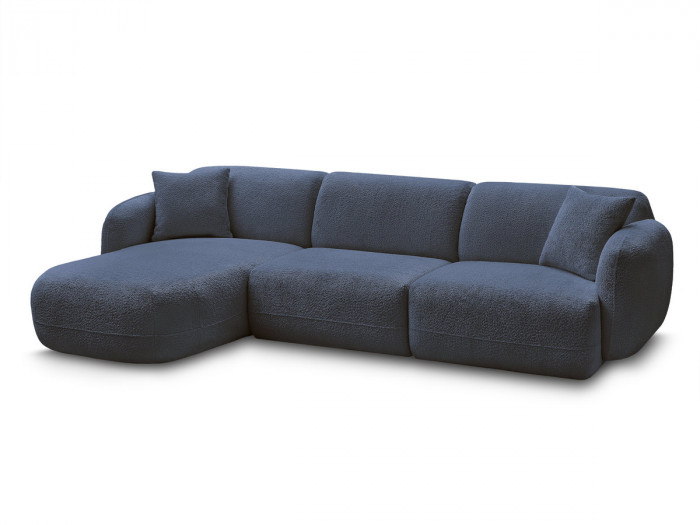 Canapé d'angle fixe modulable ANDA tissu chenille