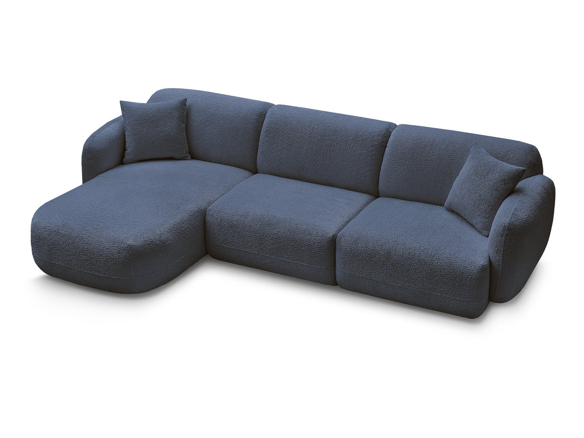 Canapé d'angle fixe modulable ANDA tissu chenille